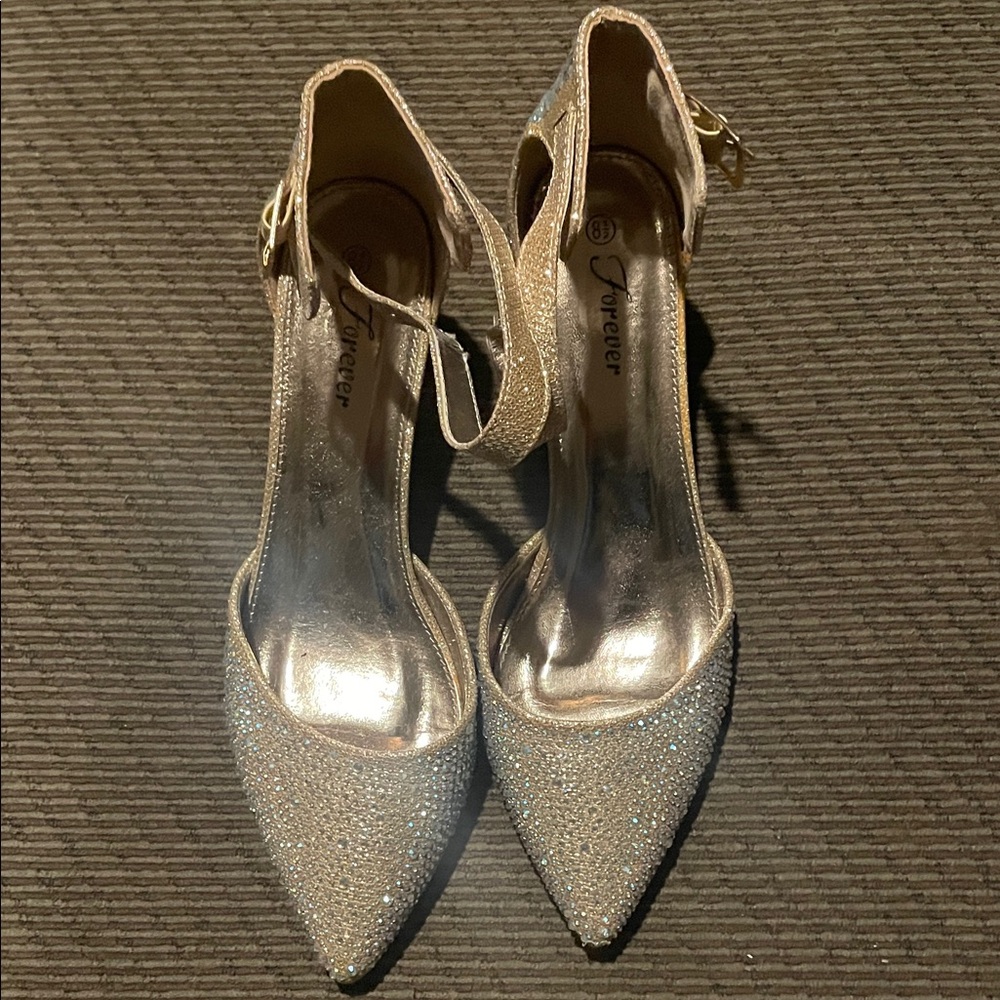 Dazzling Gold Glitter Heels